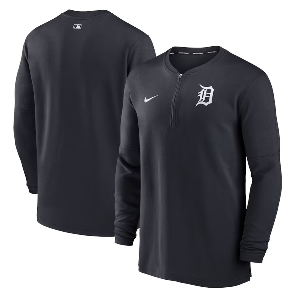 NWT Detroit Tigers Nike Authentic Collection Game Time Performance Quarter Top